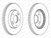 Disc frana DDF1619 FERODO pentru Hyundai Ix20 Kia Cee d Kia Sportage Kia Soul Hyundai I45 Hyundai Sonata Kia Pro cee d Kia Carens Kia Rondo Kia Venga Kia Lotze Kia Magentis Hyundai Coupe Hyundai Tiburon Hyundai Tuscani Hyundai Tucson Hyundai I30