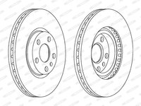 Disc frana DDF760 FERODO pentru Peugeot 806 Fiat Ulysse CitroEn Evasion CitroEn Synergie CitroEn Dispatch CitroEn Jumpy Fiat Scudo Peugeot Expert