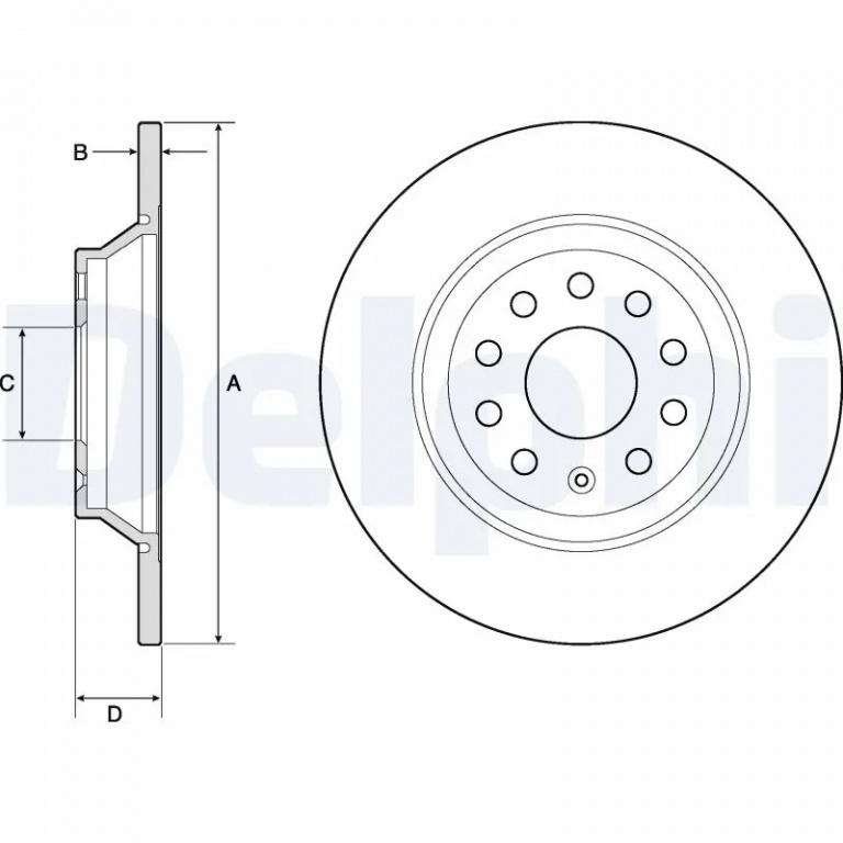 Disc frana Delphi AUDI TT (FV3, FVP) 2014-2023 - BG4751C
