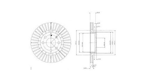 Disc frana Delphi BG2636, parte montare : Pun