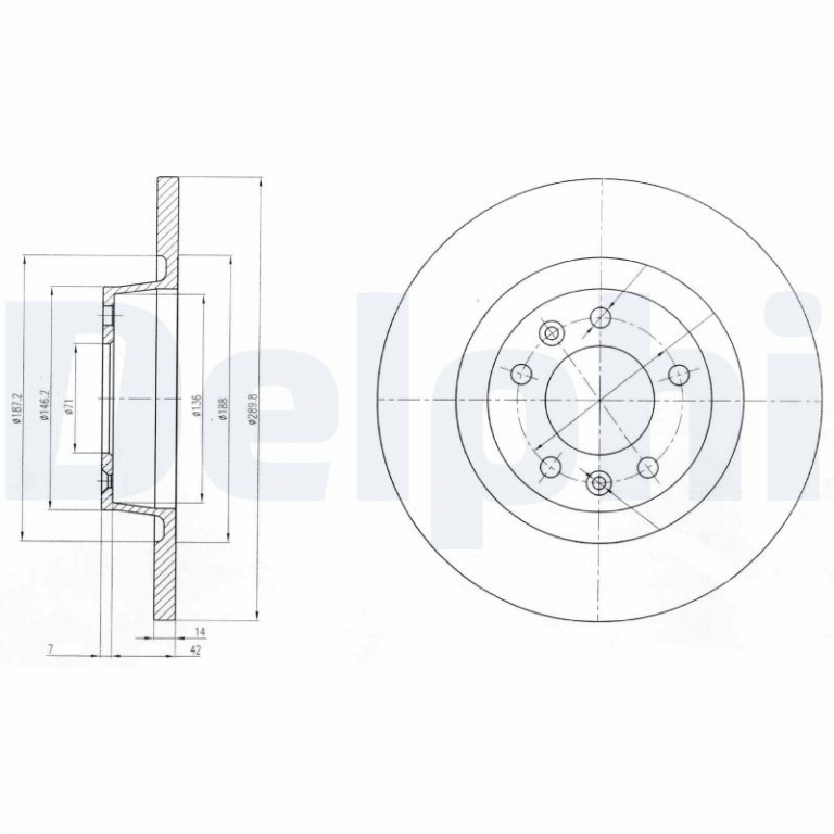 Disc frana DELPHI BG4085 model CITROEN JUMPY II caroserie 2007 2008 2009 2010 2011 2012 2013 2014 2015 2016