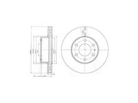 Disc frana Delphi BG4100, parte montare : Punte Fata