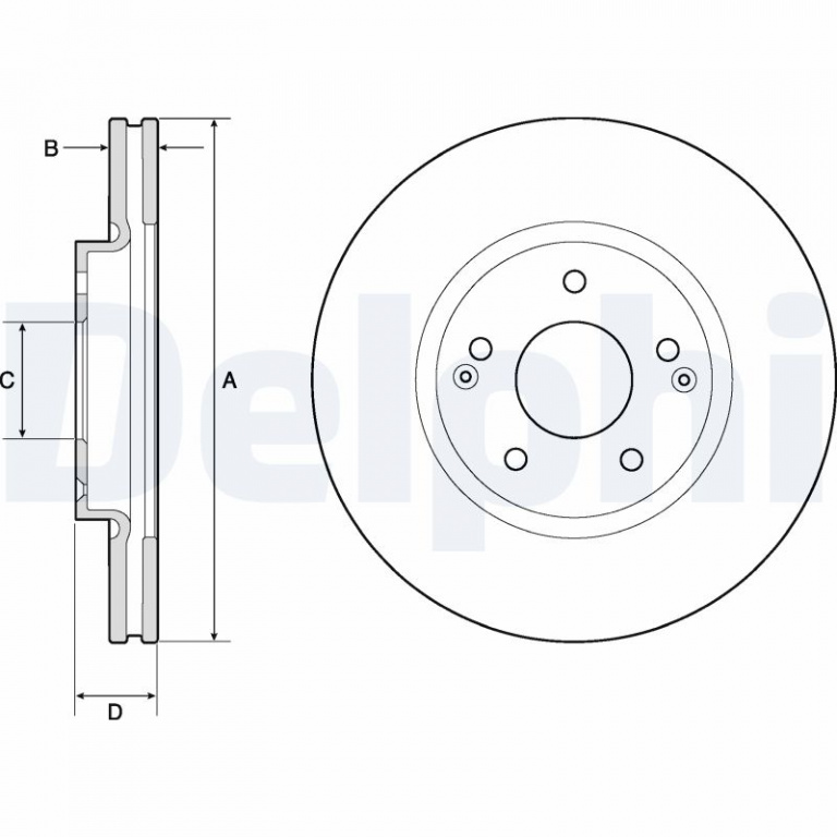 Disc frana DELPHI BG4809C la SSANGYONG ACTYON SPORTS I (QJ) 2011 2012 2013 2014 2015 2016