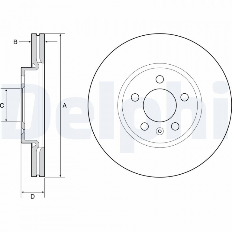 Disc frana DELPHI BG4965C model VW TAIGO (CS1) 2021 2022 2023 2024 2025