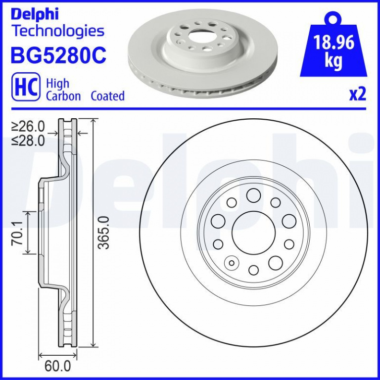 Disc frana DELPHI BG5280C