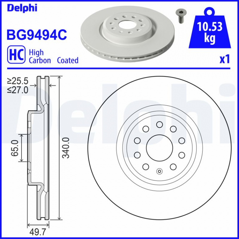 Disc frana DELPHI BG9494C model VW ID.5 (E39) 2021 2022 2023 2024 2025