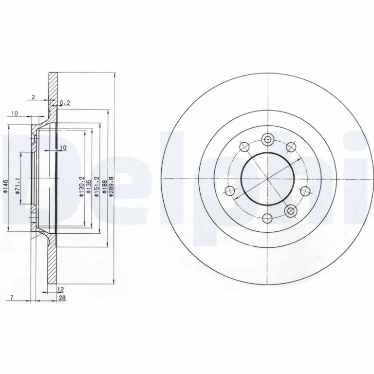 Disc frana Delphi CITROËN C6 (TD_) 2005-2012 - BG3836