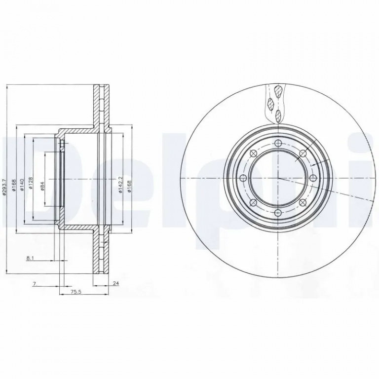 Disc frana Delphi IVECO DAILY V platou / sasiu 2011-2014 - BG4102
