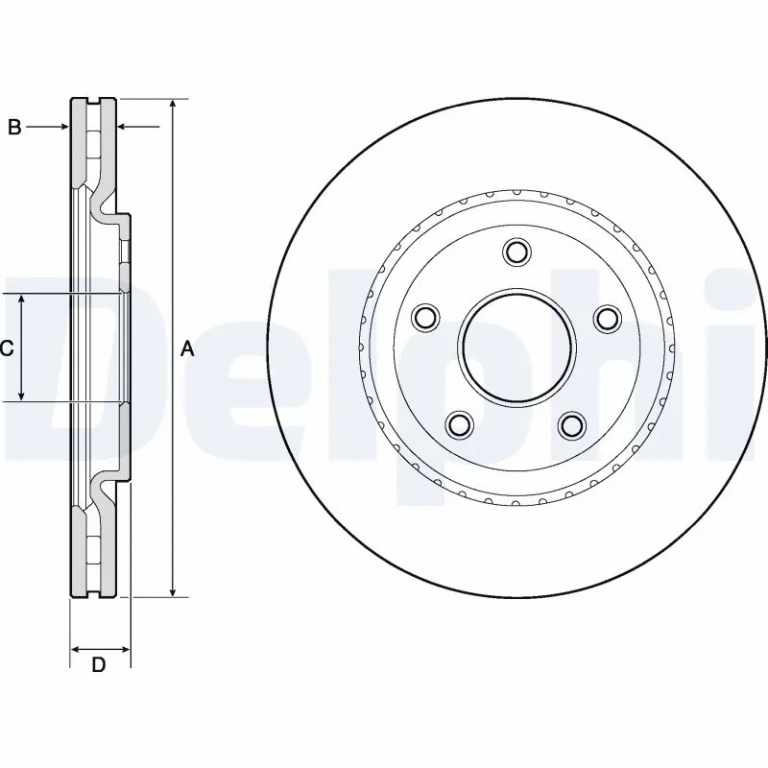 Disc frana Delphi LANCIA VOYAGER microbus (404_) 2011-2014 - BG4759C