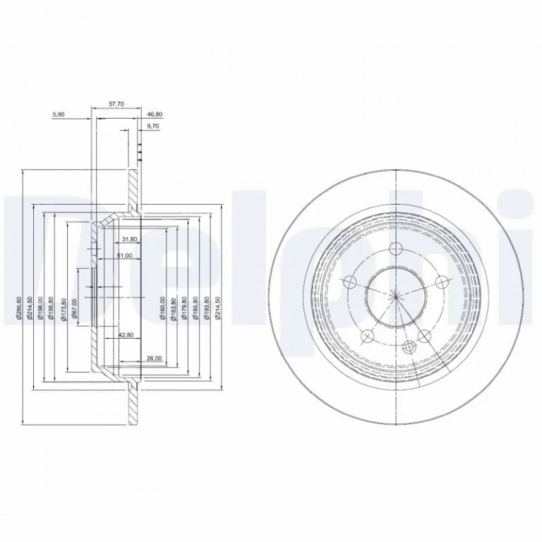 Disc frana Delphi LAND ROVER RANGE ROVER EVOQUE Cabriolet (L538) 2015-2019 - BG4063C