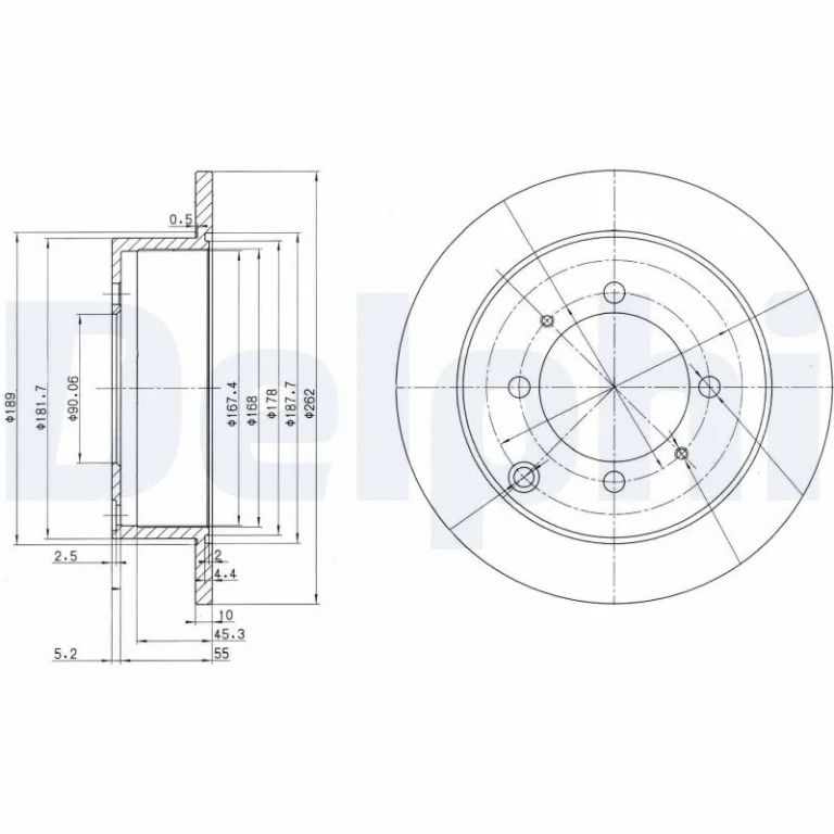 Disc frana Delphi MITSUBISHI GALANT VII (E5_A, E7_A, E8_A) 1992-1996 - BG3400