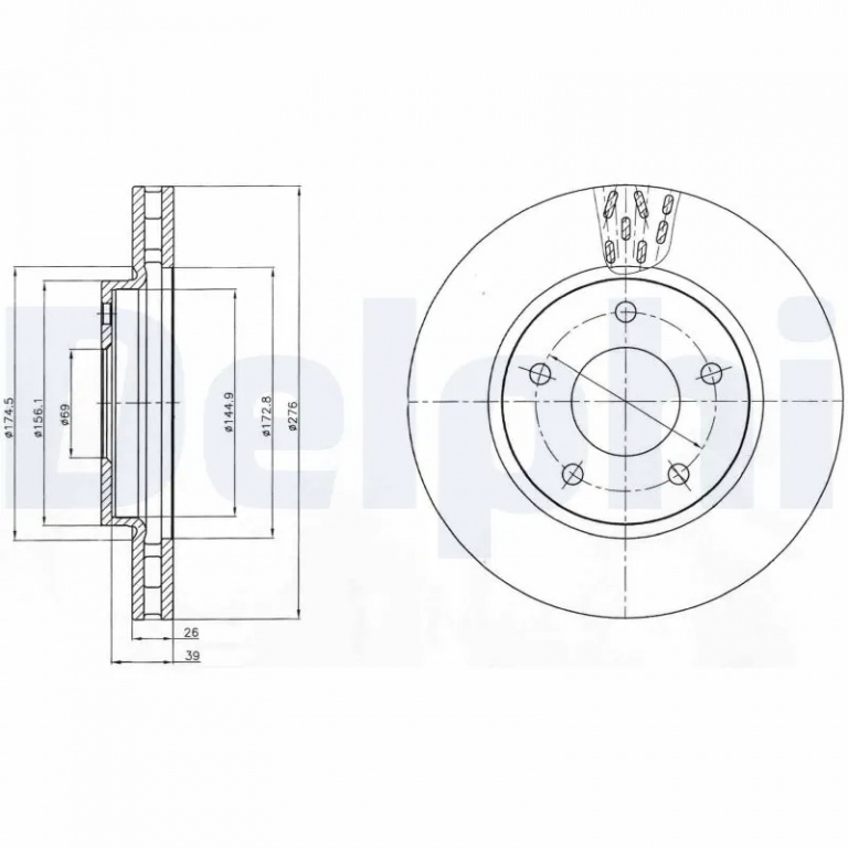 Disc frana Delphi MITSUBISHI LANCER VII (CS_A, CT_A) 2007-2013 - BG4258