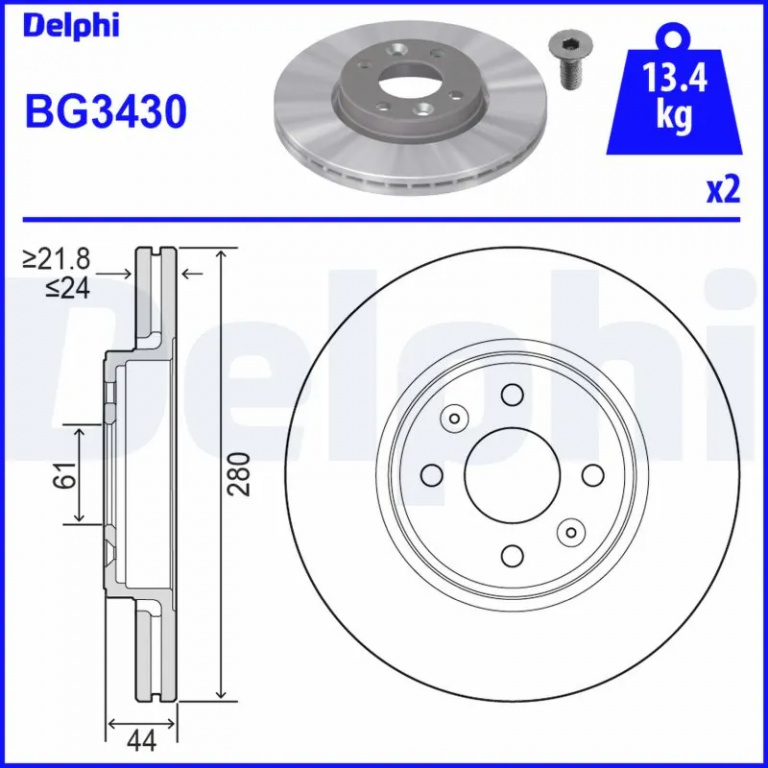 Disc frana Delphi RENAULT KANGOO (KC0/1_) 2001-200