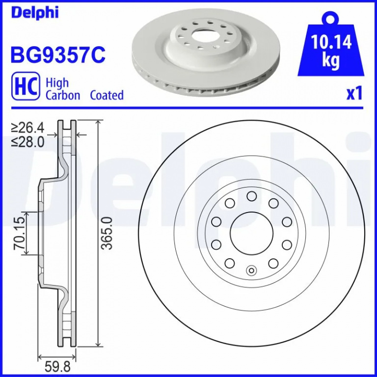 Disc frana Delphi TESLA MODEL X (5YJX) 2015-2025 - BG9357C