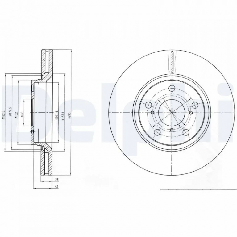 Disc frana Delphi TOYOTA AURIS (_E15_) 2006-2012 - BG4236C