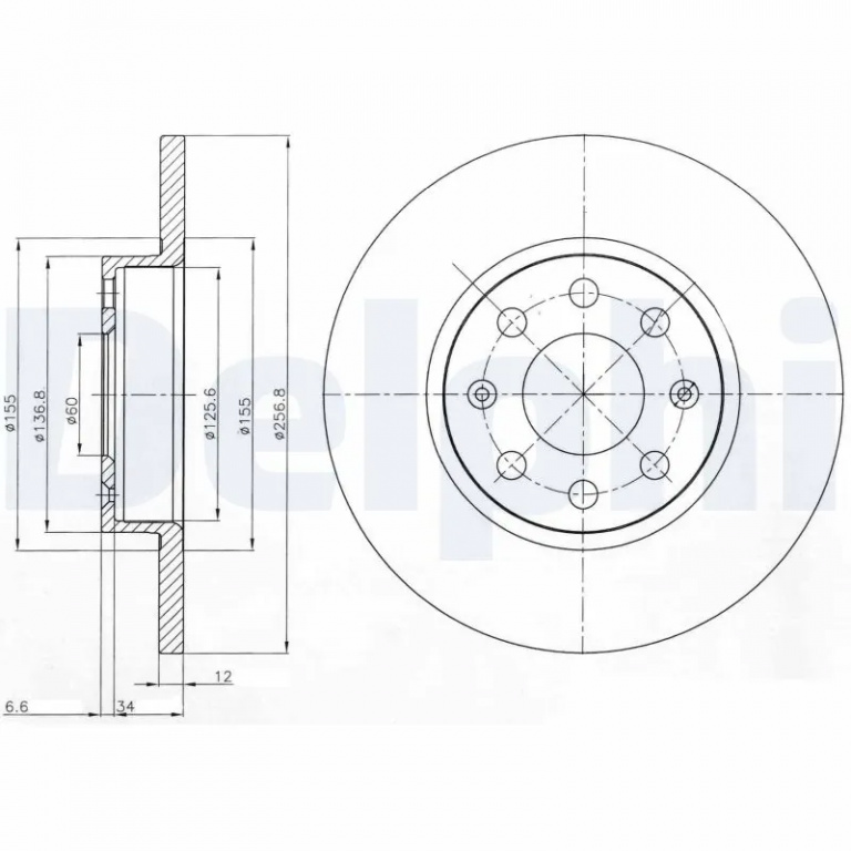 Disc frana Delphi VAUXHALL CORSA Mk III (D) (S07) 2006-2014 - BG4155