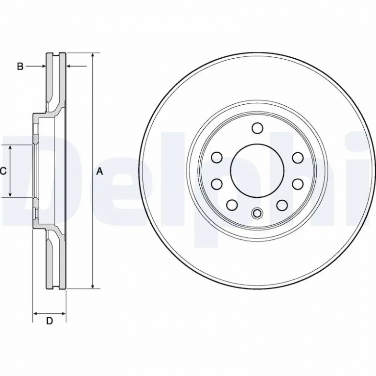 Disc frana Delphi VAUXHALL CORSA Mk IV (E) (X15) 2014-2020 - BG3770C