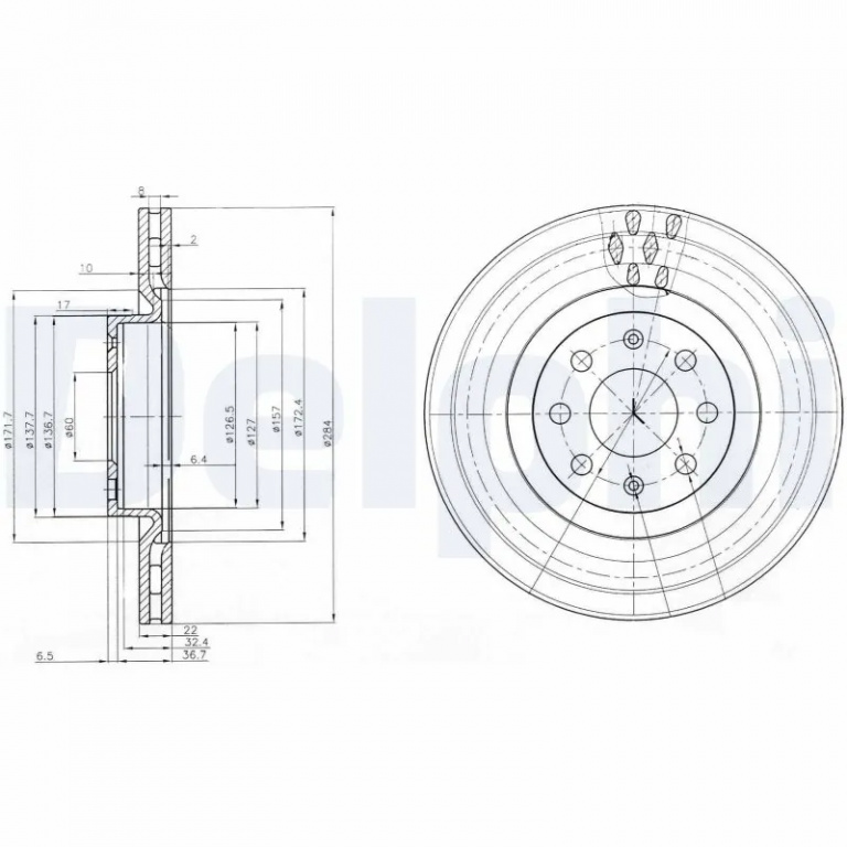 Disc frana Delphi VAUXHALL CORSA Mk IV (E) (X15) 2014-2020 - BG3944