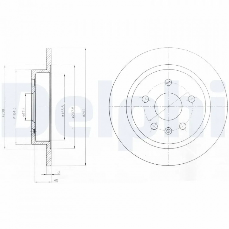 Disc frana Delphi VAUXHALL INSIGNIA Mk I (A) Country Tourer (G09) 2013-2017 - BG4188