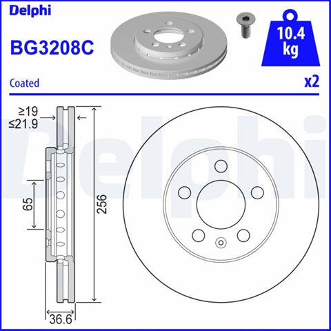 Disc Frana Delphi Vw BG3208C