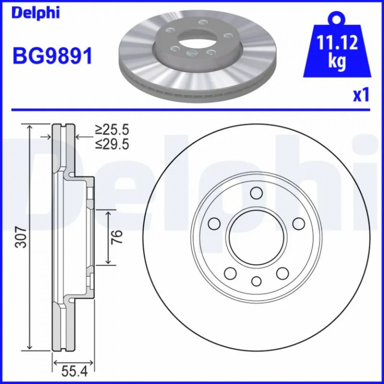 Disc frana Delphi VW TRANSPORTER T6 / CARAVELLE T6 bus (SGB, SGJ, SHB, SHJ) 2015-2024 - BG9891