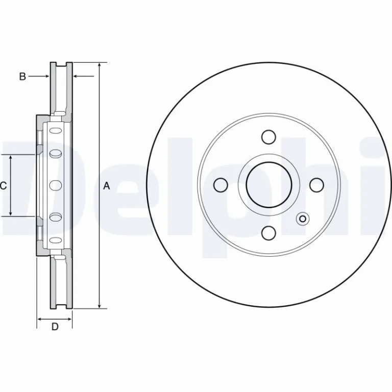 Disc frana Delphi VW UP! (121, 122, BL1, BL2, BL3, 123) 2011-2024 - BG4647C