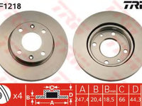 Disc frana DF1218 TRW pentru Peugeot 205 CitroEn Visa Peugeot 407