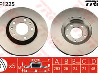 Disc frana DF1225 TRW pentru CitroEn Xm Peugeot 605