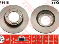 Disc frana DF1418 TRW pentru Toyota Hilux Toyota Tacoma Toyota 4 Toyota Surf Vw Taro