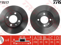 Disc frana DF1517 TRW pentru Audi 80 Audi Coupe Vw Golf Vw Rabbit Vw Jetta Vw Carat Vw Corsar Vw Passat Vw Quantum Vw Santana Vw Scirocco Vw Polo Seat Toledo Seat Ibiza Seat Cordoba Vw Derby Vw Flight Audi 90 Audi Fox Vw Dasher Vw Vento