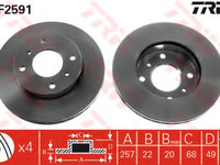 Disc frana DF2591 TRW pentru Nissan Primera Nissan 200 Nissan 240 Nissan Axxess Nissan Liberty Nissan Prairie Nissan Almera Nissan Pulsar Nissan Pintara