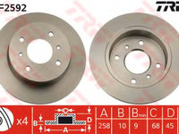 Disc frana DF2592 TRW pentru Nissan Primera Nissan Almera Nissan Pulsar Nissan Bluebird Nissan Pintara