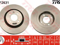 Disc frana DF2631 TRW pentru Vw Golf Vw Passat Vw Corrado Seat Toledo Seat Cordoba Seat Ibiza