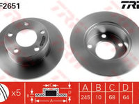 Disc frana DF2651 TRW pentru Audi 100 Audi 500 Audi A6 Vw Passat