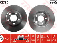 Disc frana DF2730 TRW pentru Audi A4