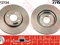 Disc frana DF2734 TRW pentru Fiat Panda CitroEn Nemo Alfa romeo Mito Fiat Doblo Peugeot Bipper Fiat Bravo Fiat Ritmo Fiat Idea Fiat Linea Fiat Stilo Fiat 500 Fiat Fiorino Fiat Qubo