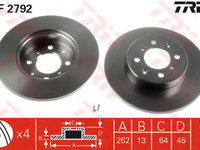 Disc frana DF2792 TRW pentru Rover Streetwise Rover Cabriolet Rover 400 Rover 200 Rover 25 Rover 45 Rover Coupe