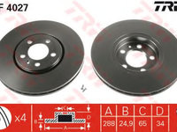 Disc frana DF4027 TRW pentru Audi A3 Skoda Praktik Skoda Roomster Skoda Octavia Vw Golf Audi A1 Skoda Fabia Vw Bora Vw Jetta Seat Toledo Vw Polo Vw Rabbit Vw Vento Seat Leon Vw Beetle Vw New Vw Novo