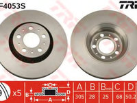 Disc frana DF4053S TRW pentru Volvo V70 Volvo S80 Volvo Xc70 Volvo S60