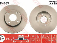 Disc frana DF4169 TRW pentru Nissan 200 Nissan 240 Nissan Primera Nissan Almera Nissan Pulsar Nissan 180 Nissan Bluebird