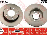 Disc frana DF4234 TRW pentru Renault Master Opel Movano Nissan Interstar