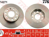 Disc frana DF4271 TRW pentru Vw Caddy Skoda Octavia Skoda Laura Skoda Superb Vw Jetta Vw Vento Vw Touran Vw Golf Vw Rabbit Audi A3 Seat Altea Seat Toledo