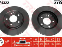 Disc frana DF4322 TRW pentru Mercedes-benz A-class