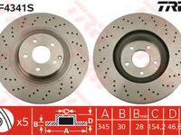 Disc frana DF4341S TRW pentru Mercedes-benz C-class Mercedes-benz Clk Mercedes-benz Slk