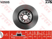 Disc frana DF4350S TRW pentru Audi A3 Skoda Superb Vw Golf Vw Cc Vw Passat Seat Leon Vw Rabbit