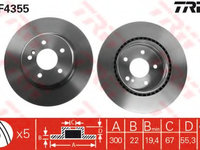 Disc frana DF4355 TRW pentru Mercedes-benz E-class Mercedes-benz S-class Mercedes-benz C-class Mercedes-benz Limuzina Mercedes-benz Clk Mercedes-benz Slk