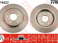 Disc frana DF4422 TRW pentru Volvo C30 Volvo C70 Volvo S40 Volvo V50 Ford Focus Ford C-max