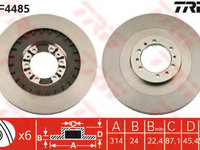 Disc frana DF4485 TRW pentru Mitsubishi Montero Mitsubishi Pajero Mitsubishi Pajeroshogun Mitsubishi Shogun Mitsubishi Coltrodeo Mitsubishi L Mitsubishi Strada Mitsubishi Triton Mitsubishi Challenger Mitsubishi G-wagon Mitsubishi Galloper