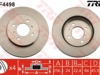 Disc frana DF4498 TRW pentru Mitsubishi Lancer Mitsubishi Colt Mitsubishi Libero Mitsubishi Cedia Mitsubishi Mirage