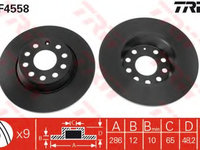 Disc frana DF4558 TRW pentru Vw Passat Seat Alhambra Seat Leon Skoda Superb Vw Sharan Audi A3 Vw Golf Vw Jetta Skoda Yeti Vw Tiguan Vw Cc Audi Q3 Vw Touran Vw Rabbit Seat Altea